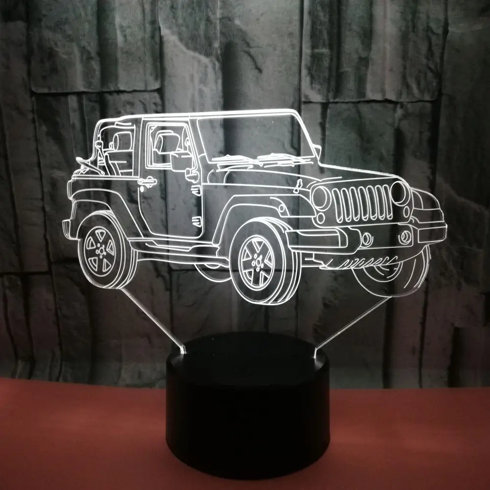 Новый Ночной 3d светильник для внедорожника с питанием от Usb, 7 цветов, сенсорный светодиодный визуальный Настольный светильник, декоративная настольная лампа в подарок
Новый Ночной 3d светильник для внедорожника с питанием от Usb, 7 цветов, сенсорный светодиодный визуальный Настольный светильник, декоративная настольная лампа в подарок