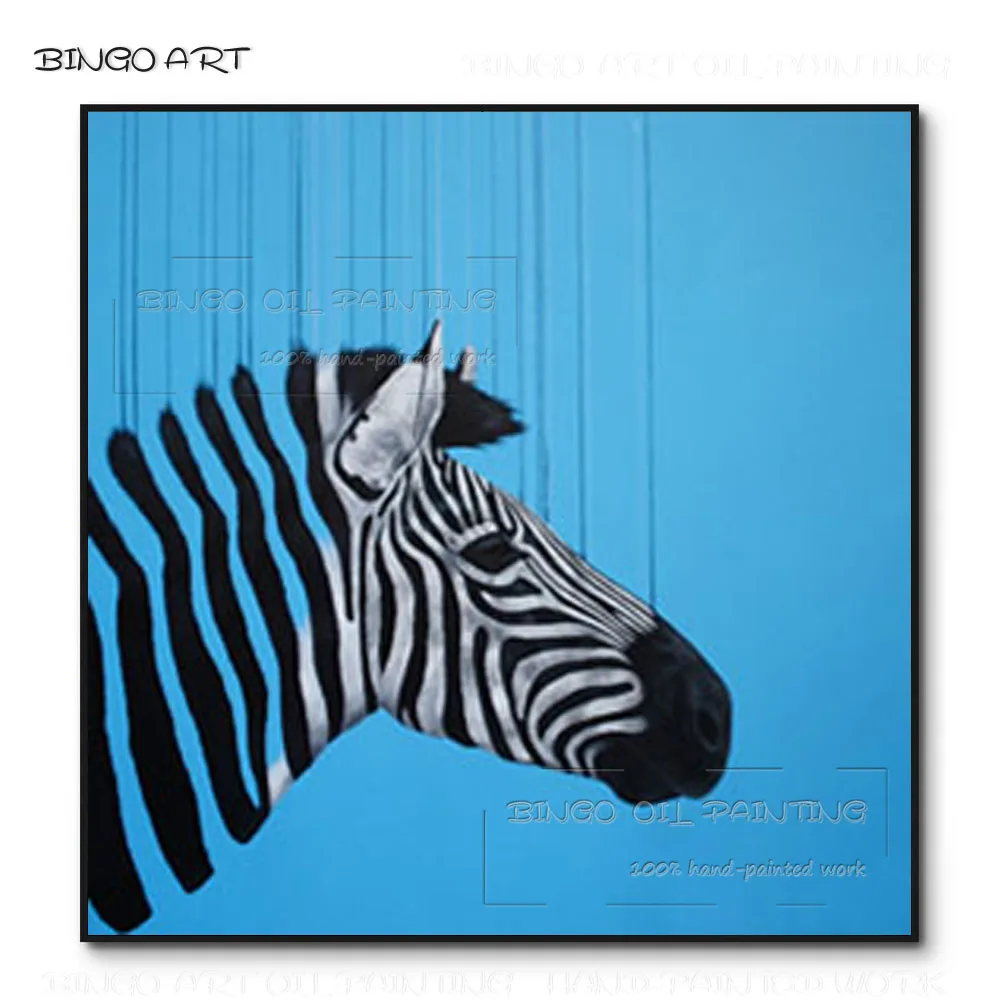 Handmade High Quality Modern Animal Zebra Oil Painting on Canvas Blue Background Zebra Oil Painting for Living Room Decoration
Handmade High Quality Modern Animal Zebra Oil Painting on Canvas Blue Background Zebra Oil Painting for Living Room Decoration
