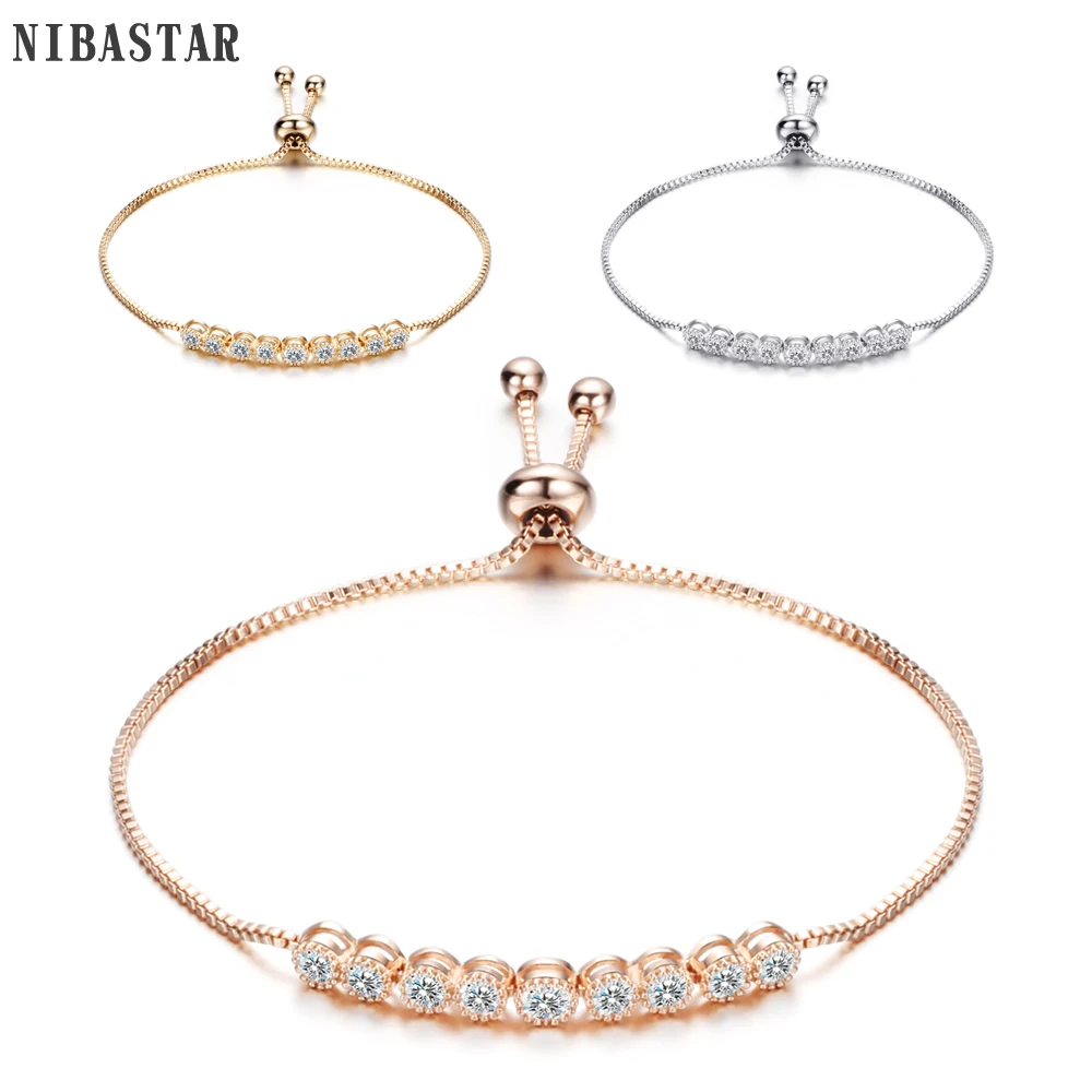 Party Jewelry Adjustable Bracelet For Women 3mm Cubic Zirconia Bracelets & Bangles Girls Gift For Her
Party Jewelry Adjustable Bracelet For Women 3mm Cubic Zirconia Bracelets & Bangles Girls Gift For Her