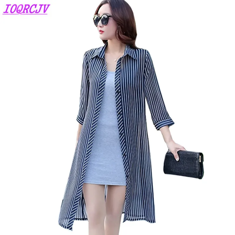 Summer Women Sun protection Shirt Fashion Plaid Chiffon Shirt Long Stripe Thin Cardigan Tops Loose Shirt IOQRCJV H160
Summer Women Sun protection Shirt Fashion Plaid Chiffon Shirt Long Stripe Thin Cardigan Tops Loose Shirt IOQRCJV H160