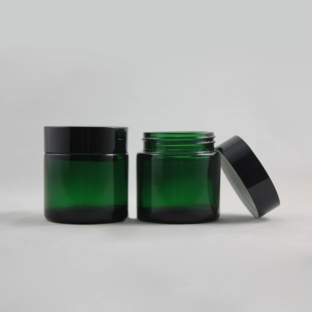 30pcs wholesale 50g green glass cream jar with black aluminum lid, empty green glass 50g cosmetic jar for mask or eye cream
30pcs wholesale 50g green glass cream jar with black aluminum lid, empty green glass 50g cosmetic jar for mask or eye cream