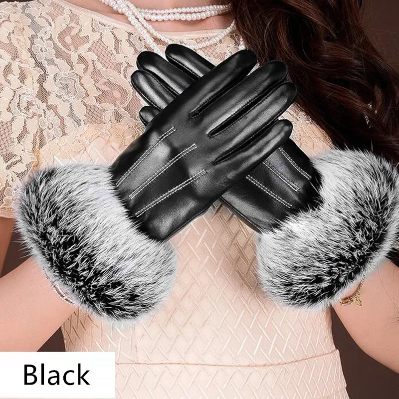 New Ladies Autumn Winter Genuine Leather Gloves Rabbit Hair Warm Plus Velvet Riding Touch Screen Cold Protection Hand Muff H3238
New Ladies Autumn Winter Genuine Leather Gloves Rabbit Hair Warm Plus Velvet Riding Touch Screen Cold Protection Hand Muff H3238