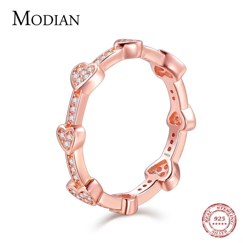Modian 100% Genuine 925 Sterling Silver Rose Gold Color Ring Fashion Hearts Love Zircon Finger Rings For Women Wedding Jewelry
Modian 100% Genuine 925 Sterling Silver Rose Gold Color Ring Fashion Hearts Love Zircon Finger Rings For Women Wedding Jewelry