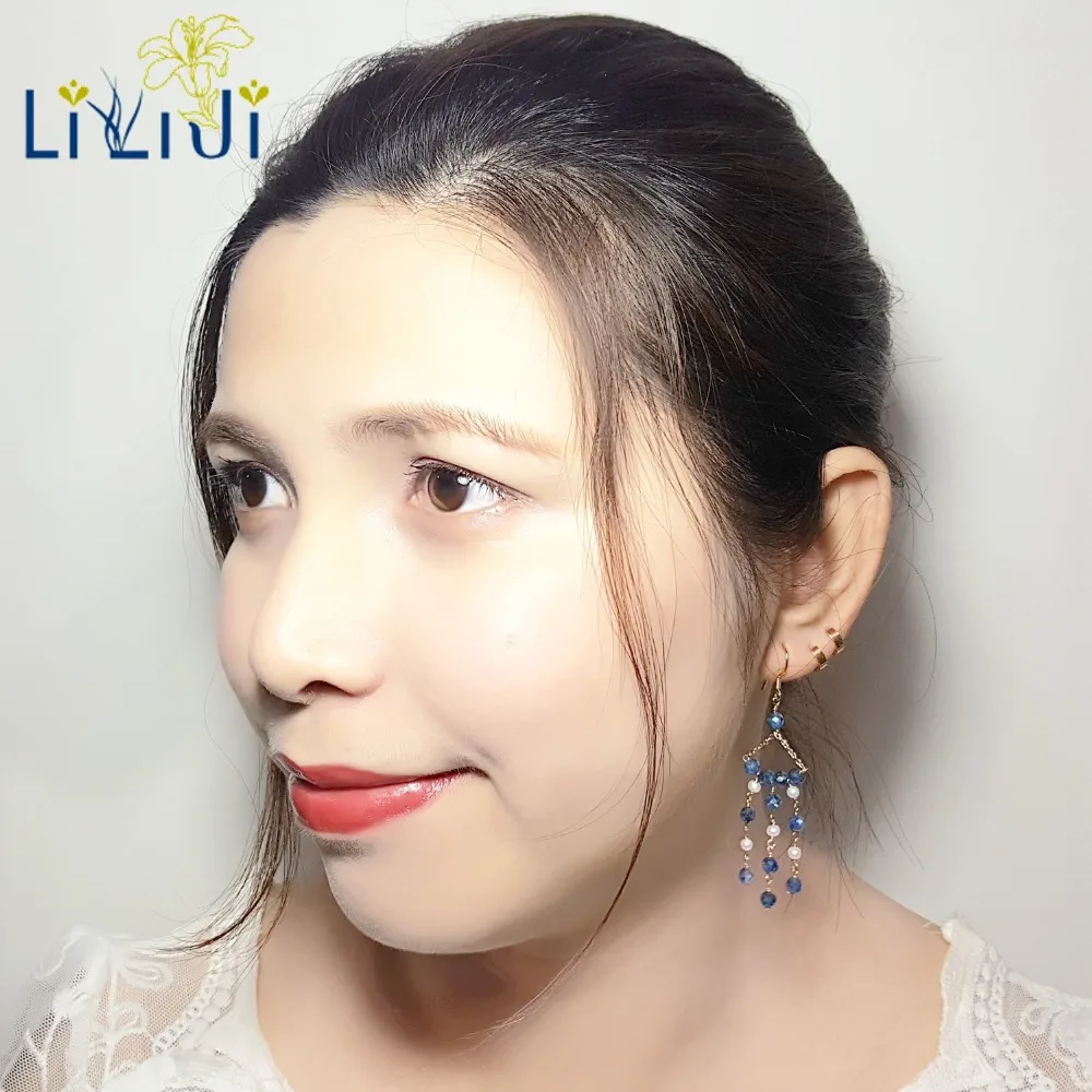 Lii Ji окрашенные драгоценными камнями кианит, жемчужные серьги Серебряного и золотого цвета в винтажном стиле, длинные серьги-кисточки
Lii Ji окрашенные драгоценными камнями кианит, жемчужные серьги Серебряного и золотого цвета в винтажном стиле, длинные серьги-кисточки