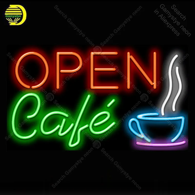 Open Cafe Neon Light Sign Glass Tube Neon Bulbs Sign Business Decor Coffee Room Neon board Sign lamps anuncio luminoso Atarii
Open Cafe Neon Light Sign Glass Tube Neon Bulbs Sign Business Decor Coffee Room Neon board Sign lamps anuncio luminoso Atarii