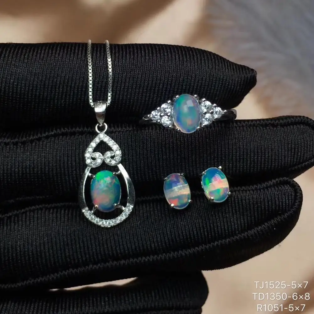 Natural Opal jewelry set Natural Real Opal 925 sterling silver 1pc pendant,1pc ring ,2pcs Earring
Natural Opal jewelry set Natural Real Opal 925 sterling silver 1pc pendant,1pc ring ,2pcs Earring
