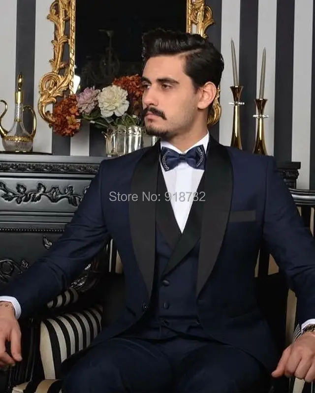 Costume Mariage Homme 2018 Navy Blue 3 Pieces Set Shawl Lapel Double Breasted Vest Formal Groomsman Suit Wedding Suits For Men
Costume Mariage Homme 2018 Navy Blue 3 Pieces Set Shawl Lapel Double Breasted Vest Formal Groomsman Suit Wedding Suits For Men