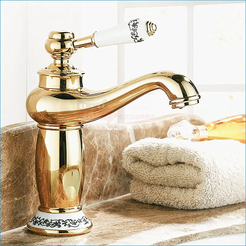 single handle Single Hole copper mixer tap,European style retro brass gold basin faucet,bathroom hot and cold water mixer,J14047
single handle Single Hole copper mixer tap,European style retro brass gold basin faucet,bathroom hot and cold water mixer,J14047