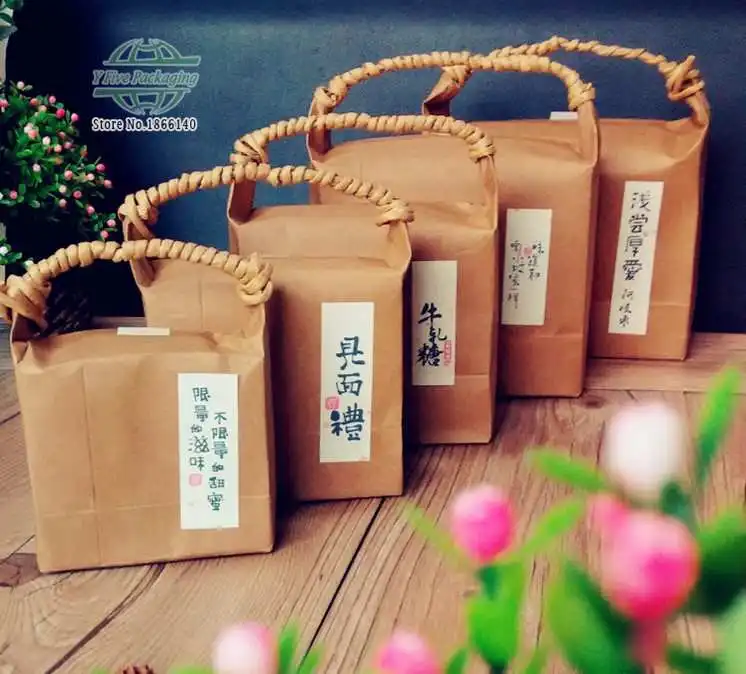 5 Size Hand Kraft paper Hand Bags Standup Paper Bag with Handle Walnut dry fruit Tea Cookie Gift Paper packaging bag 100pcs/lot
5 Size Hand Kraft paper Hand Bags Standup Paper Bag with Handle Walnut dry fruit Tea Cookie Gift Paper packaging bag 100pcs/lot