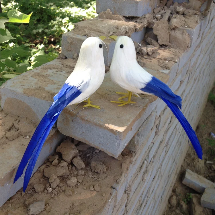 a pair of cute simulation bird model foam&furs white&blue bird dolls gift about 22cm 1337
a pair of cute simulation bird model foam&furs white&blue bird dolls gift about 22cm 1337