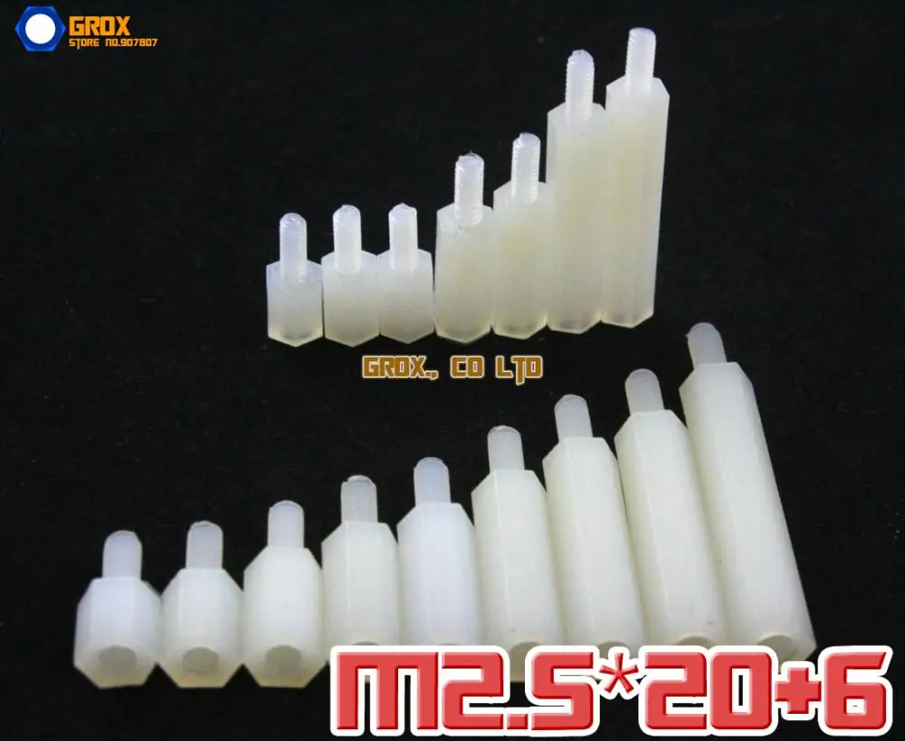 100 Pieces Nylon M2.5 x 20 + 6mm Female to Male PCB Motherboard Standoff Hex Spacer
100 Pieces Nylon M2.5 x 20 + 6mm Female to Male PCB Motherboard Standoff Hex Spacer