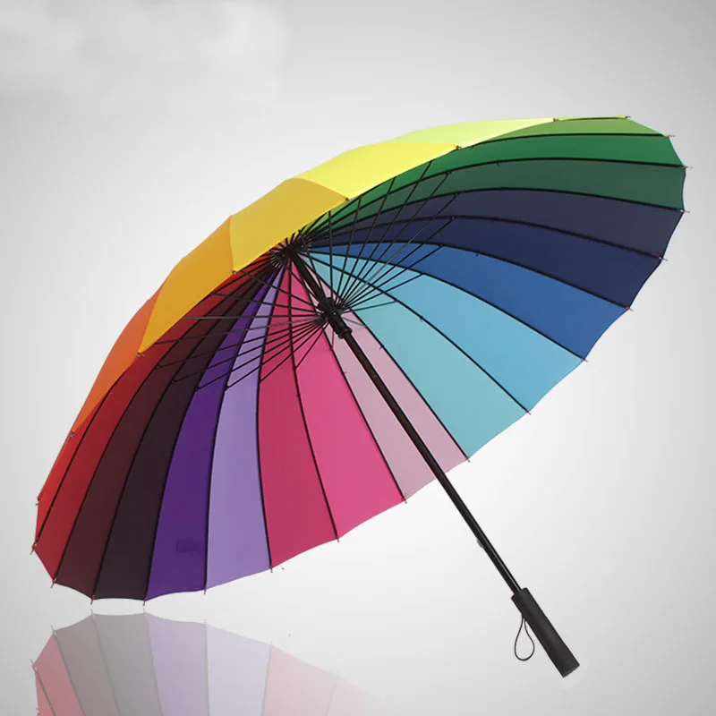 Fashion Women parasol Rainbow Umbrella Big Long Handle Straight Colorful Umbrella Female Sunny And Rainy Umbrella 24k Ribs
Fashion Women parasol Rainbow Umbrella Big Long Handle Straight Colorful Umbrella Female Sunny And Rainy Umbrella 24k Ribs