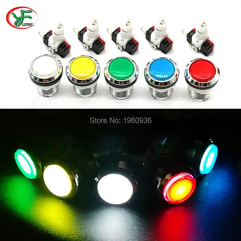 ZIPPY 12V Illuminated Joystick Power Supply 33mm Push Buttons 1P 2P Coin Pause Pandora 28Pin Wire Jamma Arcade Game DIY Kit