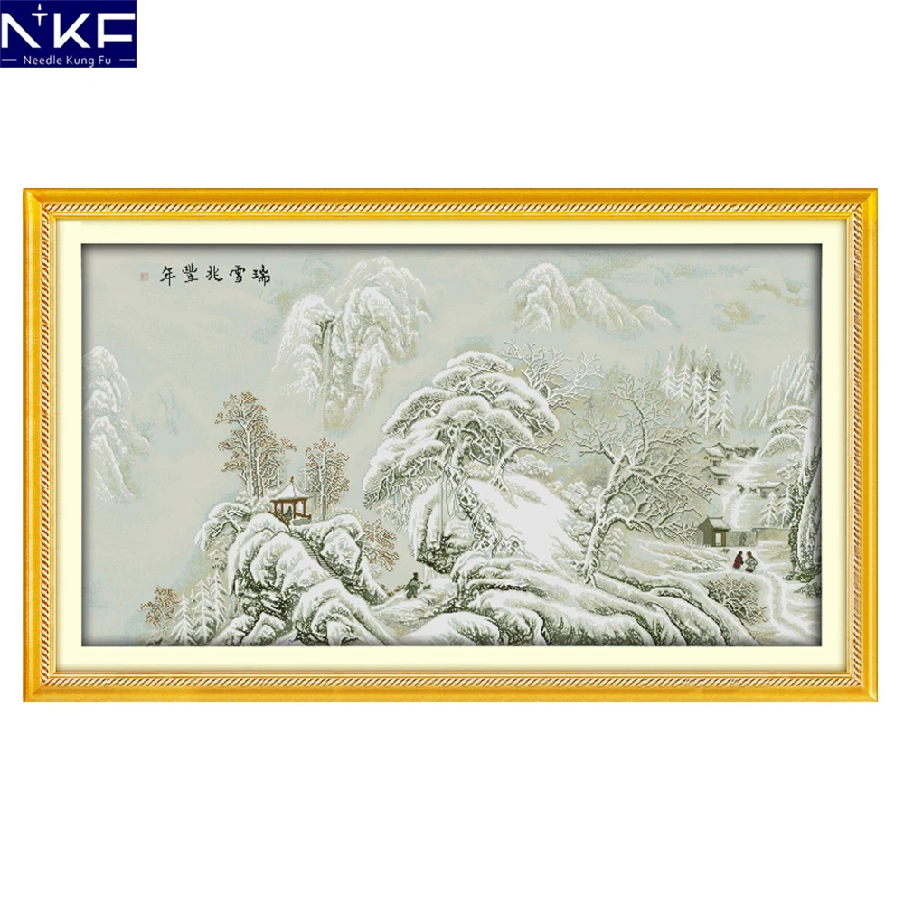 NKF A Timely Snow Promises A Good Harvest Chinese Cross Stitch Pattern Needlework Embroidery Scenery Cross Stitch for Home Decor
NKF A Timely Snow Promises A Good Harvest Chinese Cross Stitch Pattern Needlework Embroidery Scenery Cross Stitch for Home Decor