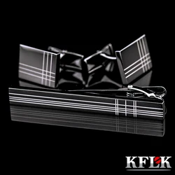 KFLK High Quality Cuff links necktie clip for tie pin for mens tie bars cufflinks tie clip set guests 2017 New Arrival KFLK High Quality Cuff links necktie clip for tie pin for mens tie bars cufflinks tie clip set guests 2017 New Arrival