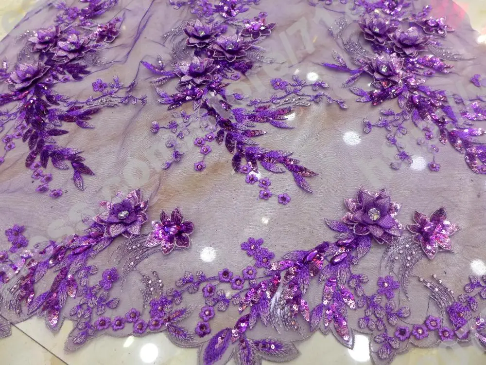 La Belleza 1 yard 3D Flowers beaded sequins lace fabric new Puple For wedding dress stage clothing evening dress
La Belleza 1 yard 3D Flowers beaded sequins lace fabric new Puple For wedding dress stage clothing evening dress