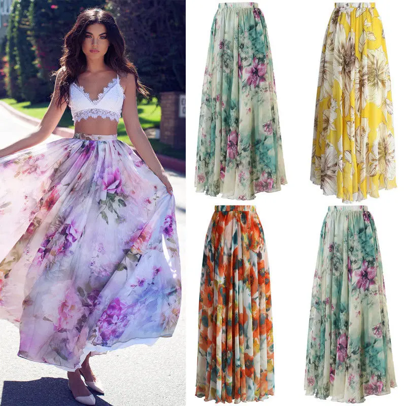 Women Floral Print Chiffon Skirt Ladies Women High Waist Floral Evening Party Long Maxi Skirt Beach Skirt
Women Floral Print Chiffon Skirt Ladies Women High Waist Floral Evening Party Long Maxi Skirt Beach Skirt