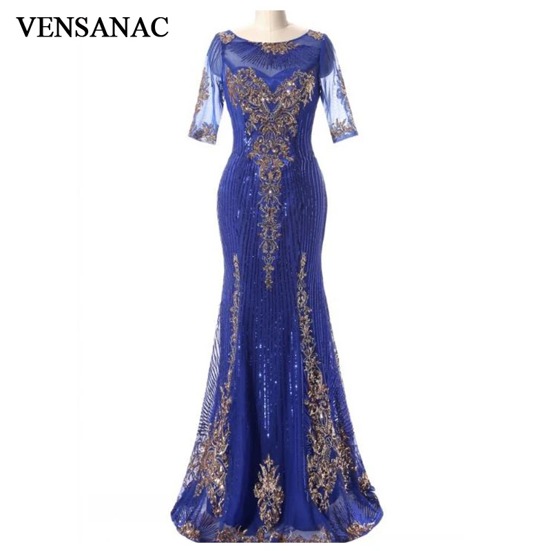 VENSANAC 2018 Sheer O Neck Lace Long Mermaid Evening Dresses Vintage Sequined Embroidery Half Sleeve Party Prom Gowns
VENSANAC 2018 Sheer O Neck Lace Long Mermaid Evening Dresses Vintage Sequined Embroidery Half Sleeve Party Prom Gowns