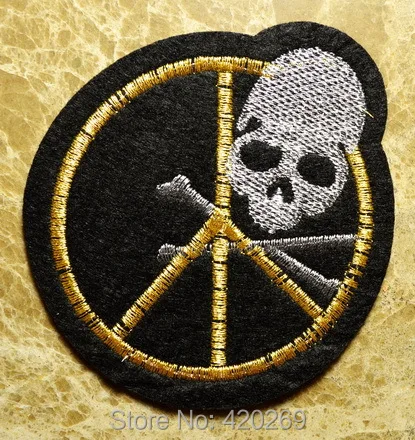 HOT SALE! Hippie ping~ Horrible Peace and Skull Iron On Patches, sew on patch,Appliques, Made of Cloth,100% Guaranteed Quality
HOT SALE! Hippie ping~ Horrible Peace and Skull Iron On Patches, sew on patch,Appliques, Made of Cloth,100% Guaranteed Quality