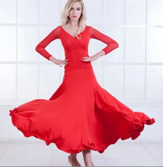 Ballroom Dance Dresses New High Quality Lace Sleeve Flamenco Dancing Skirt 5 Color Women Cheap Stage Waltz Ballroom Dress
Ballroom Dance Dresses New High Quality Lace Sleeve Flamenco Dancing Skirt 5 Color Women Cheap Stage Waltz Ballroom Dress