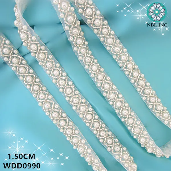 (10 YARDS) Bridal beaded pearl applique trim iron on for wedding dress belt WDD0990
(10 YARDS) Bridal beaded pearl applique trim iron on for wedding dress belt WDD0990