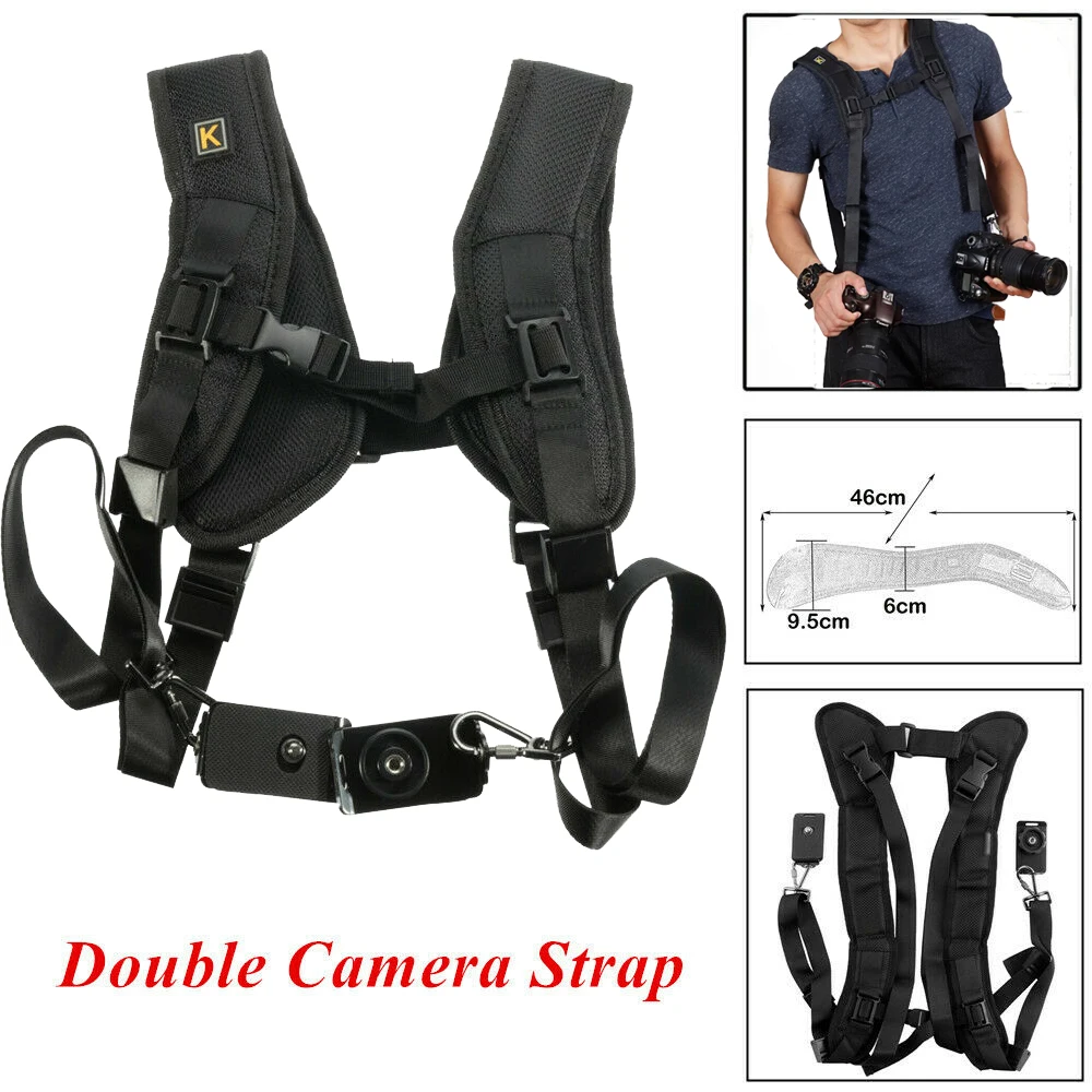 Pro Durable Double Dual Shoulder Strap Belt Sling camera strap For 2 Digital DSLR SLR Camera
Pro Durable Double Dual Shoulder Strap Belt Sling camera strap For 2 Digital DSLR SLR Camera