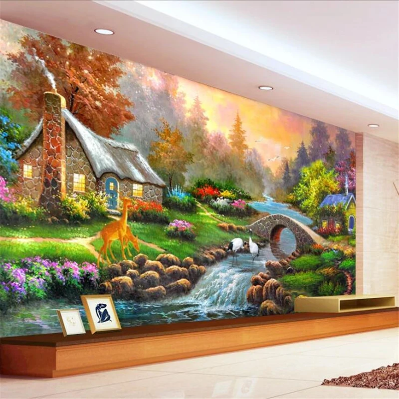Custom wallpaper 3d photo murals papel de parede bridge water family fairyland landscape oil painting TV background wall paper
Custom wallpaper 3d photo murals papel de parede bridge water family fairyland landscape oil painting TV background wall paper