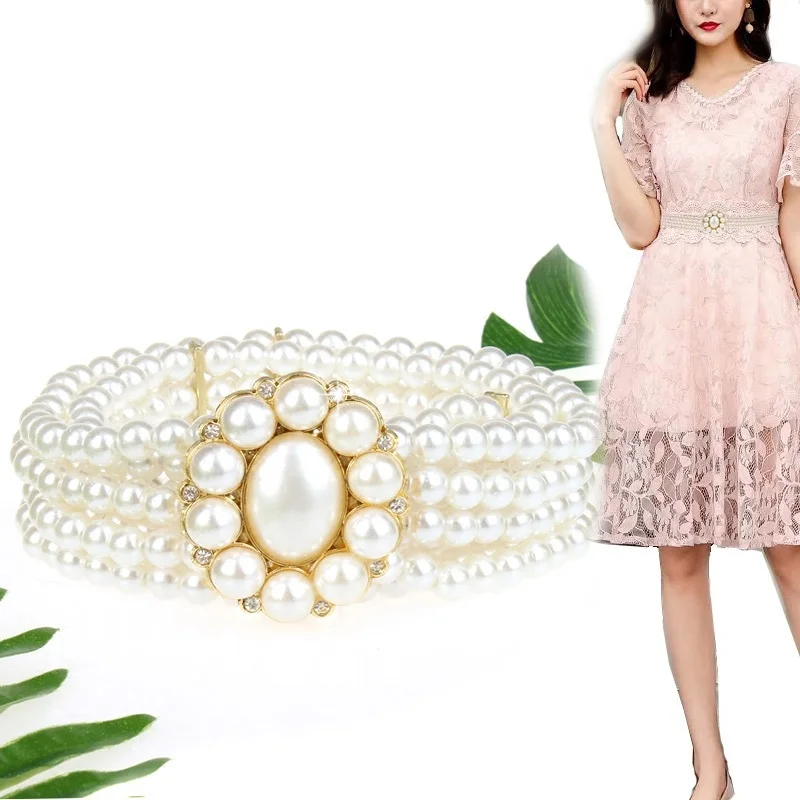 Diamond Pearl Belt Broad Waist Girdle Pearl Skirt Shirt Decorated Sweet Korean Fashion Elastic Waistbelt Summer Dress Belt B9040
Diamond Pearl Belt Broad Waist Girdle Pearl Skirt Shirt Decorated Sweet Korean Fashion Elastic Waistbelt Summer Dress Belt B9040