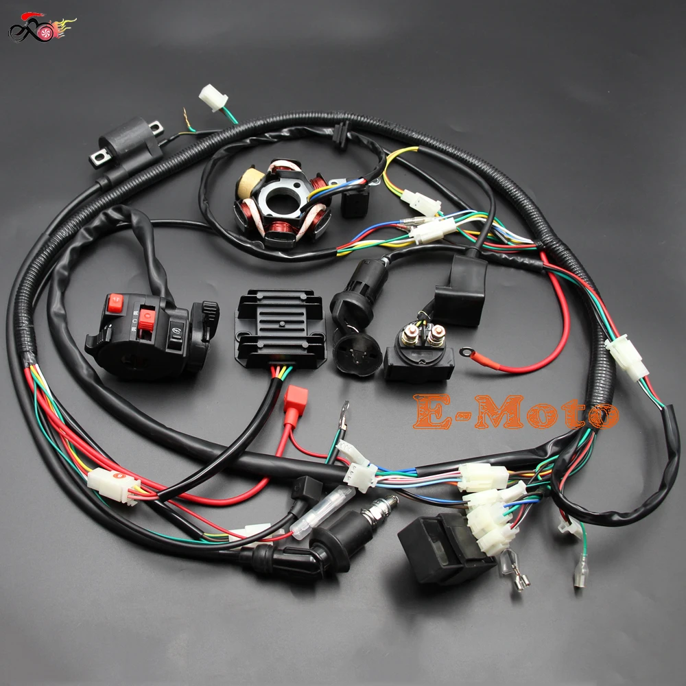 Scooter GY6 125cc 150cc ELECTRICS Stator Wire Harness Loom Magneto Coil CDI Rectifier Solenoid Spark Plug Switch
Scooter GY6 125cc 150cc ELECTRICS Stator Wire Harness Loom Magneto Coil CDI Rectifier Solenoid Spark Plug Switch