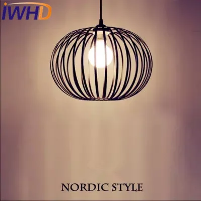 IWHD Nordic StyIe Iron Led Pendant Lights Modern Fashion Black Cage Pendant Light Fixtures Home Lighting Suspendsion Luminaire
IWHD Nordic StyIe Iron Led Pendant Lights Modern Fashion Black Cage Pendant Light Fixtures Home Lighting Suspendsion Luminaire