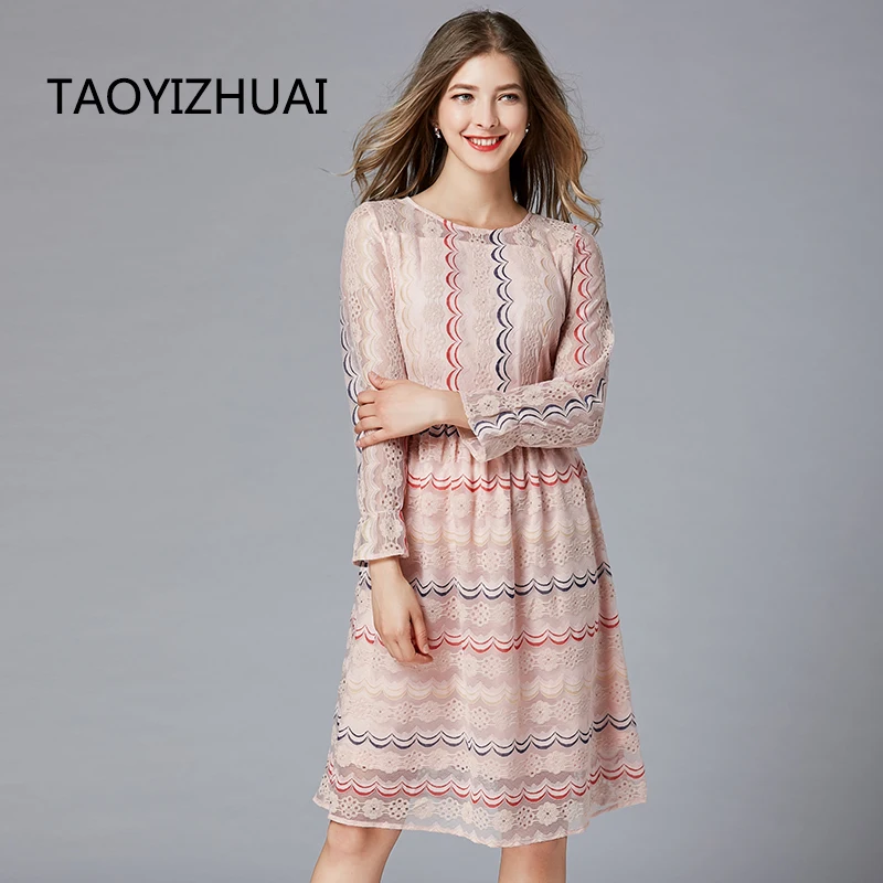 TAOYIZHUAI Spring high street style women dress knee length striped loose elegant office party plus size long lady dress 16238
TAOYIZHUAI Spring high street style women dress knee length striped loose elegant office party plus size long lady dress 16238