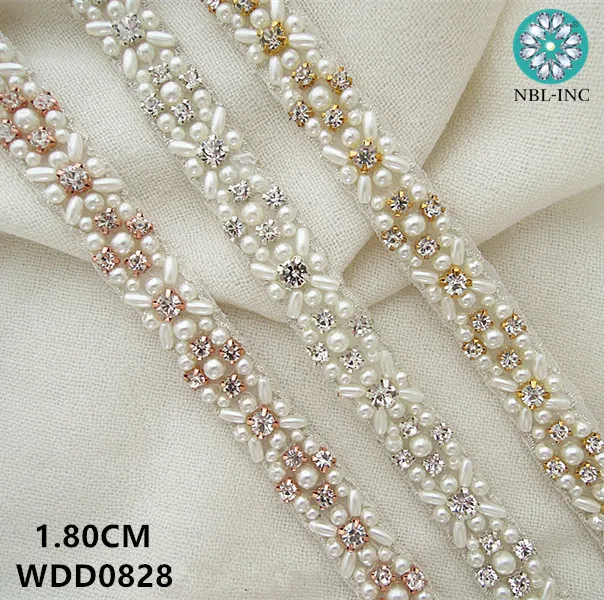 (5 yards )Wholesale bridal beaded sewing rhinestone pearl applique trim iron on for wedding dresses belt WDD0828
(5 yards )Wholesale bridal beaded sewing rhinestone pearl applique trim iron on for wedding dresses belt WDD0828