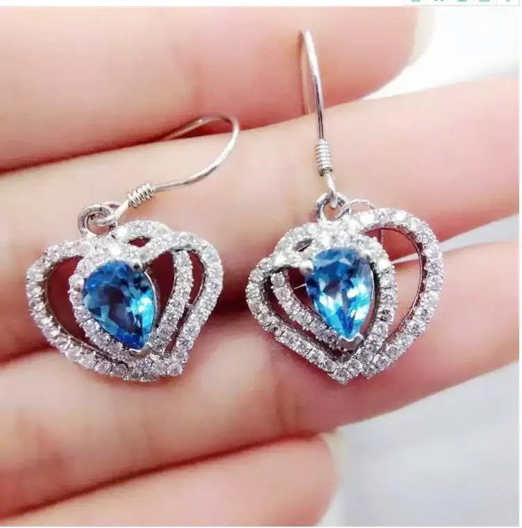Natural blue topaz earring Free shipping Natural real blue topaz 925 sterling silver Fine jewelry
Natural blue topaz earring Free shipping Natural real blue topaz 925 sterling silver Fine jewelry