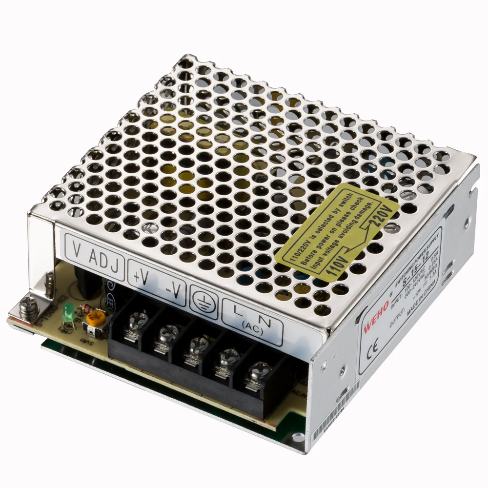 S-15-12 S-15-24 outlet 15W 110/220 VAC input 1.3A 12 24 volt DC output switching power supply
S-15-12 S-15-24 outlet 15W 110/220 VAC input 1.3A 12 24 volt DC output switching power supply