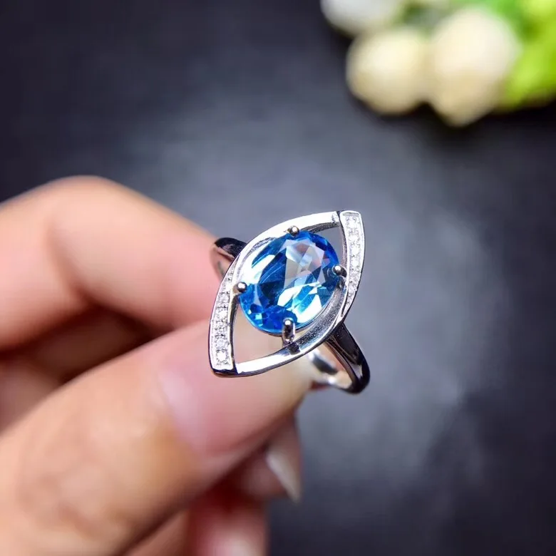 Natural topaz ring, 925 silver, bright blue, fresh and refined, beautiful mood ring
Natural topaz ring, 925 silver, bright blue, fresh and refined, beautiful mood ring