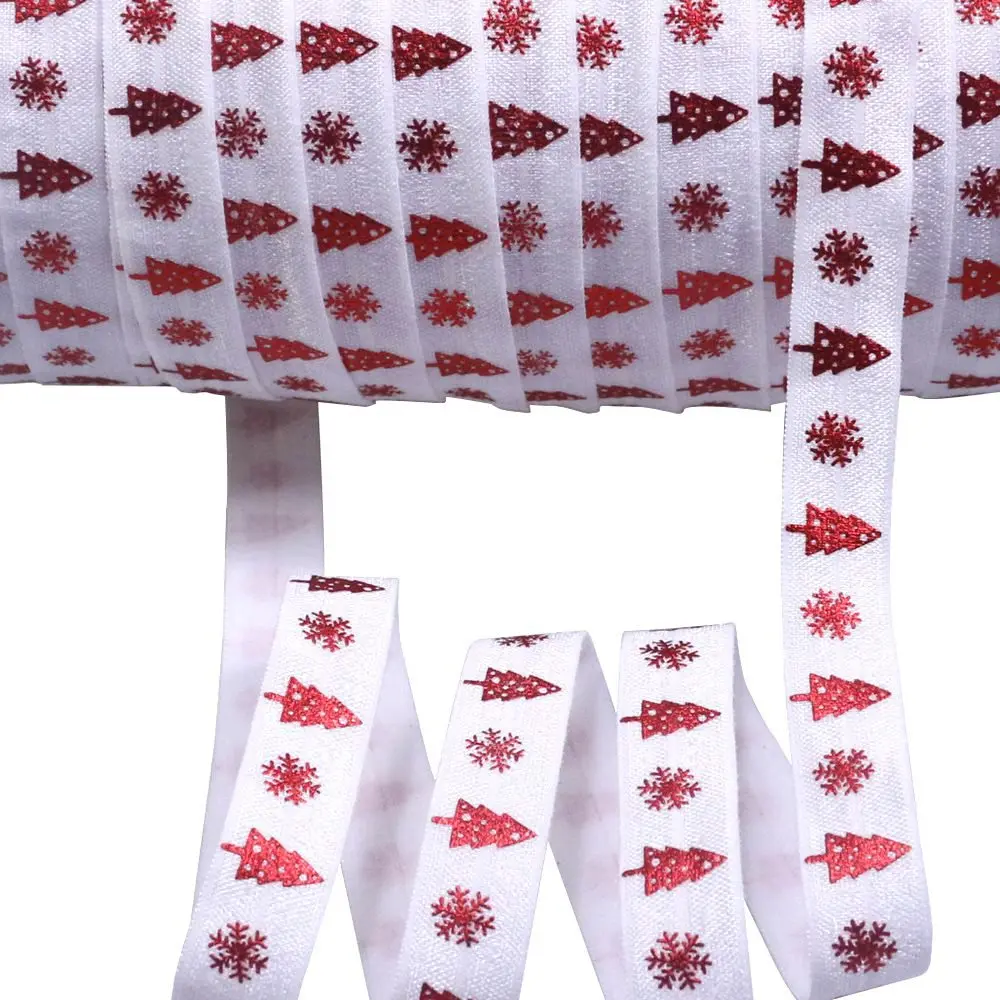 5/8" Red foil Christmas tree snowflake fold over elastic foe elastic for headband ties welcome custom printed
5/8" Red foil Christmas tree snowflake fold over elastic foe elastic for headband ties welcome custom printed
