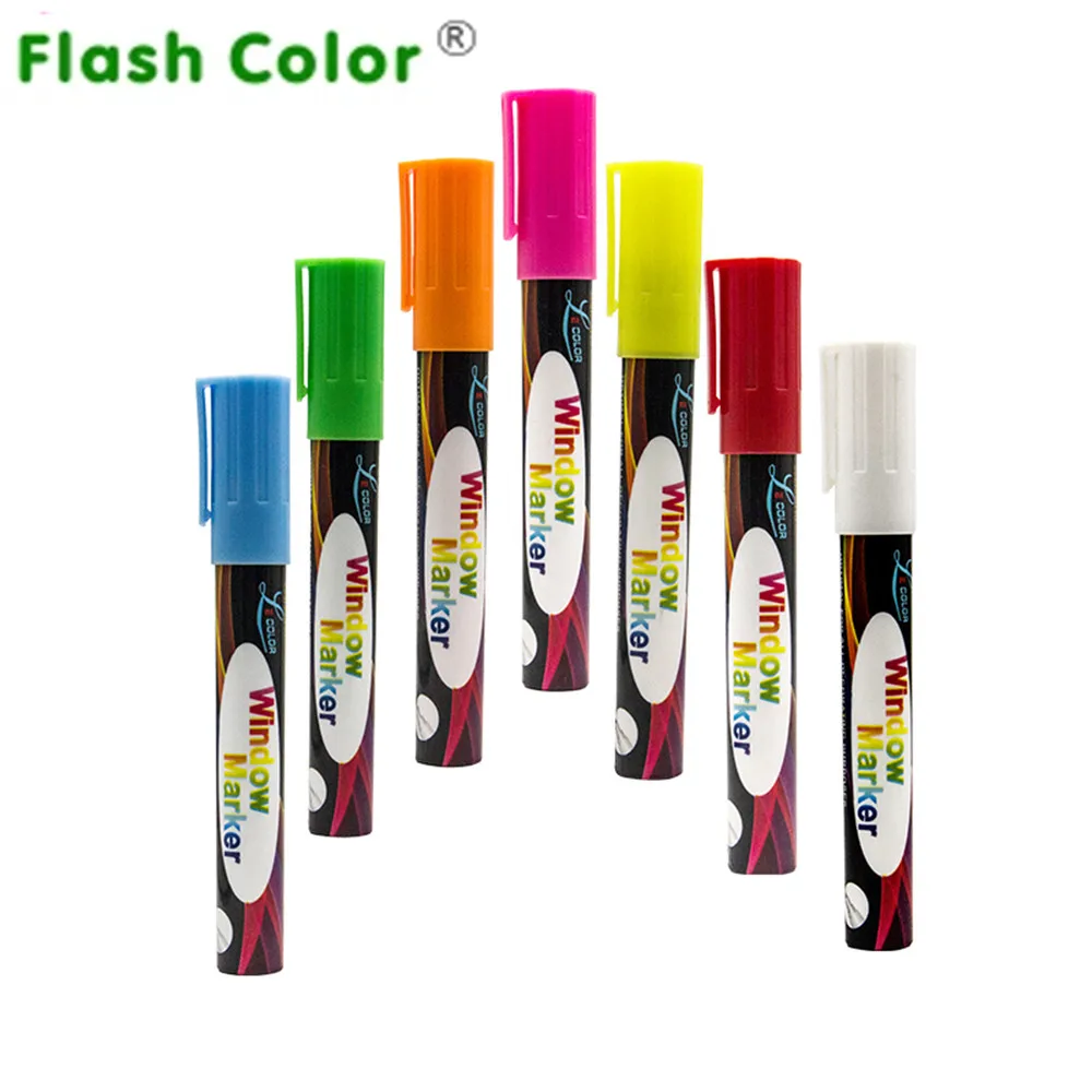 Flashcolor Liquid Chalk Marker Pens Erasable Multi Colored Highlighters LED Writing Board Glass Window Art 8 Colours Marker Pens
Flashcolor Liquid Chalk Marker Pens Erasable Multi Colored Highlighters LED Writing Board Glass Window Art 8 Colours Marker Pens