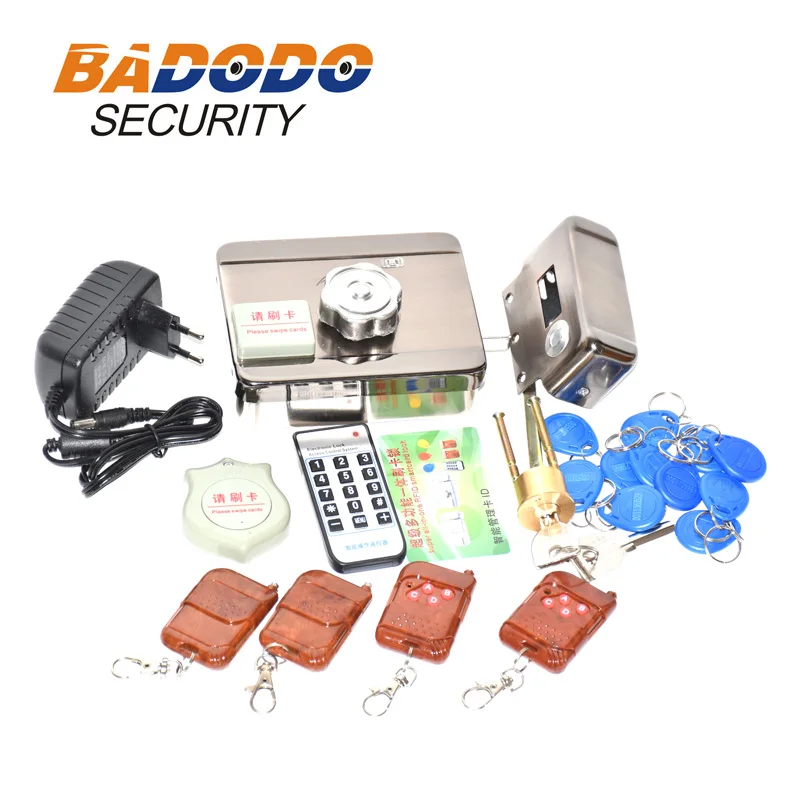 Electronic RFID Gate Lock Smart Strike Lock Door Entry Access Control + 20 ID tags + power adaptor 2A+remote control
Electronic RFID Gate Lock Smart Strike Lock Door Entry Access Control + 20 ID tags + power adaptor 2A+remote control