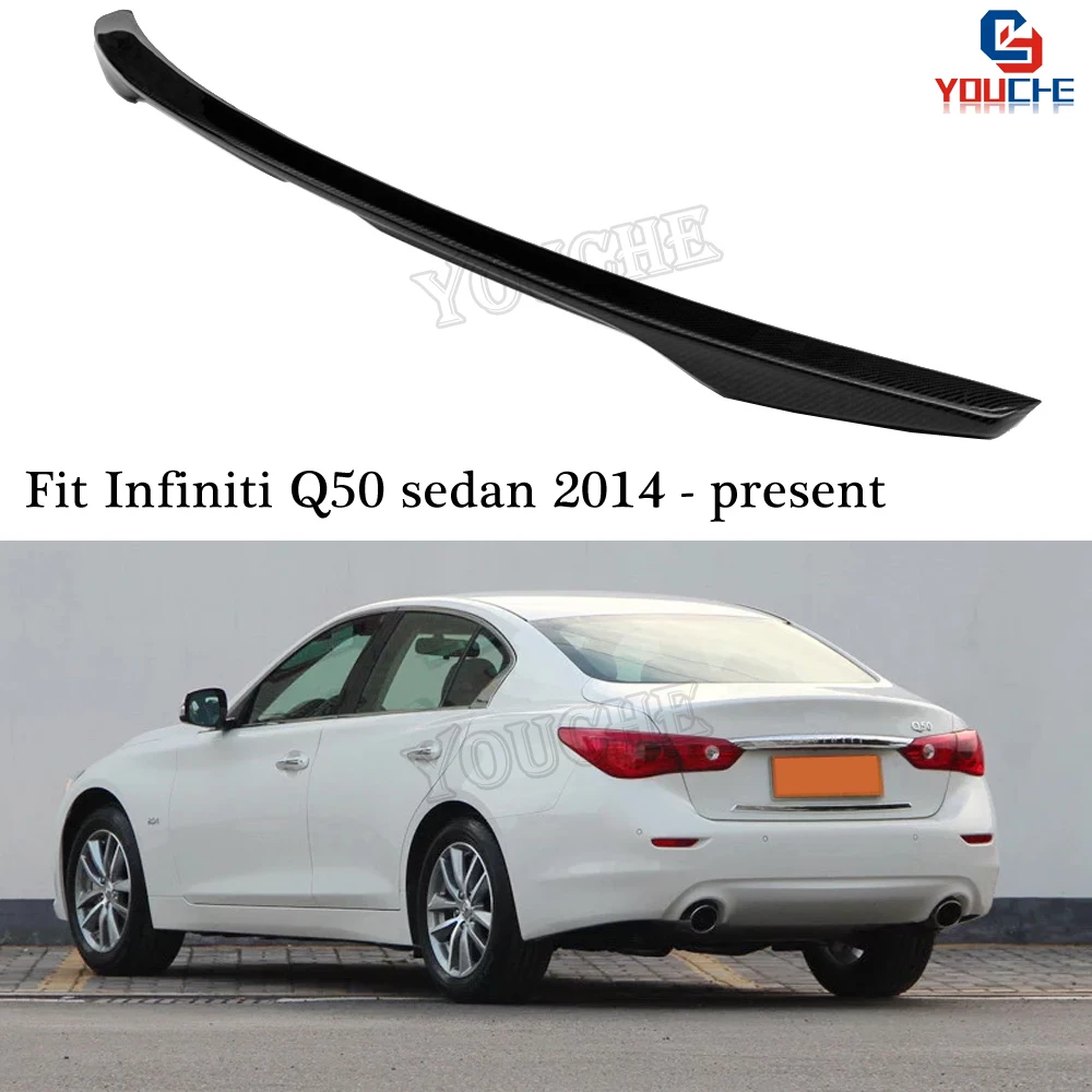 Заднее крыло автомобиля из углеродного волокна для Infiniti Q50, 4-дверный седан, 2014-настоящее глянцевое черное крыло багажника, заднее крыло
Заднее крыло автомобиля из углеродного волокна для Infiniti Q50, 4-дверный седан, 2014-настоящее глянцевое черное крыло багажника, заднее крыло