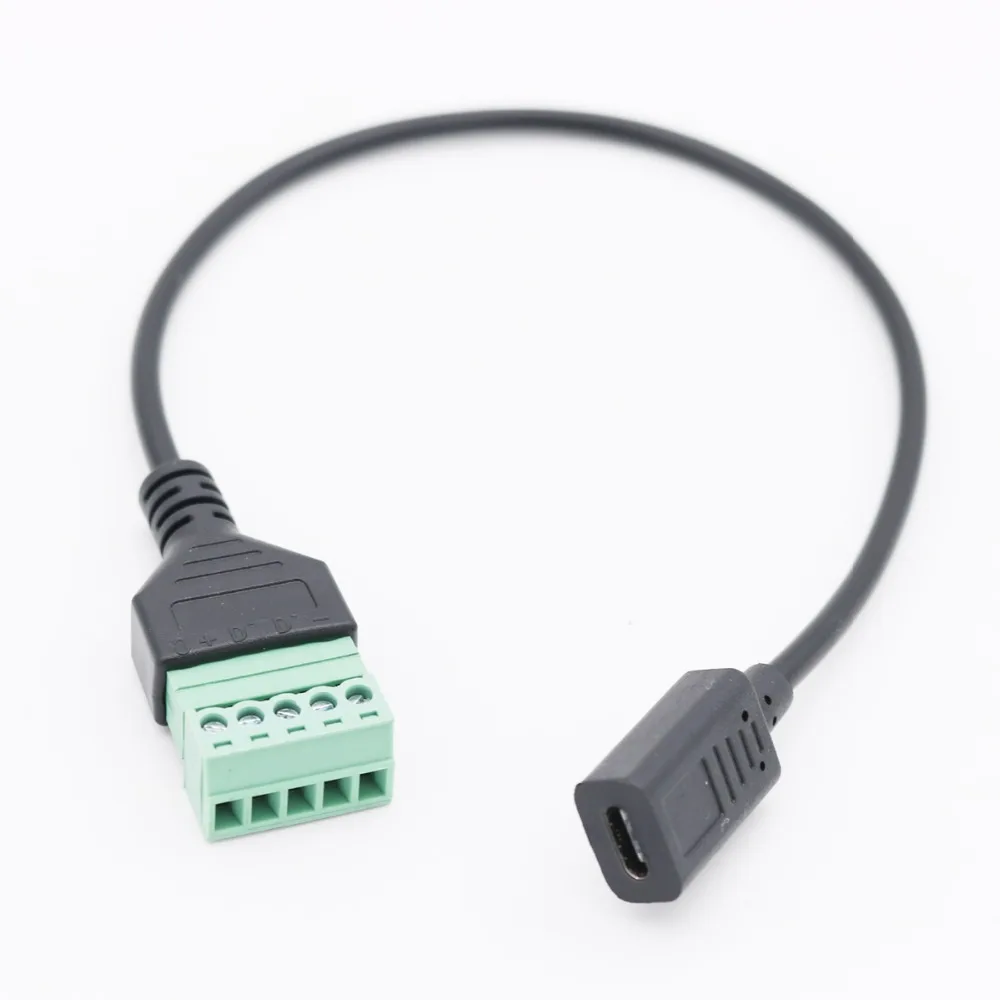 1Pc USB C USB 3.1 Type C Female Jack to 5 Pin Screw Connector with Shield Solderless Terminal Plug Adapter Cable Cord 30cm/1ft
1Pc USB C USB 3.1 Type C Female Jack to 5 Pin Screw Connector with Shield Solderless Terminal Plug Adapter Cable Cord 30cm/1ft