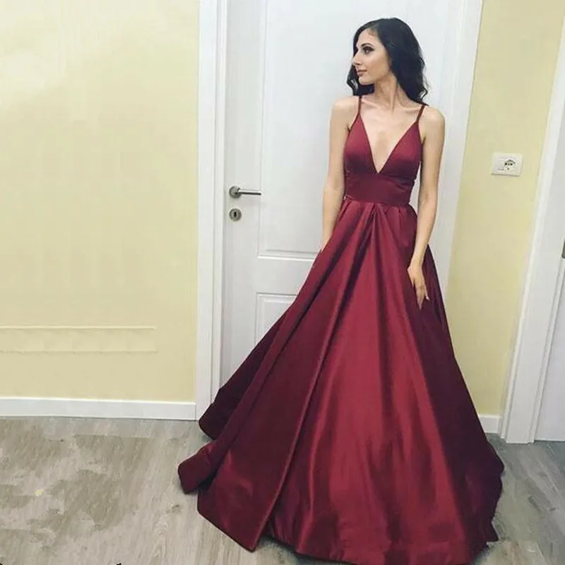 2021 Burgundy Simple Sexy V Neck Prom Dresses Sexy Spaghetti Strap A Line Stain Formal Evening Dresses Long Party Gowns
2021 Burgundy Simple Sexy V Neck Prom Dresses Sexy Spaghetti Strap A Line Stain Formal Evening Dresses Long Party Gowns