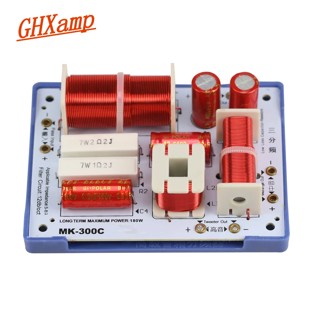 GHXAMP 180W 3 Way Crossover Home Theater Bookshelf Speaker Bass Mid Tweeter Divider For 5-10" inch Speaker 850HZ 4800HZ 2PCS
GHXAMP 180W 3 Way Crossover Home Theater Bookshelf Speaker Bass Mid Tweeter Divider For 5-10" inch Speaker 850HZ 4800HZ 2PCS