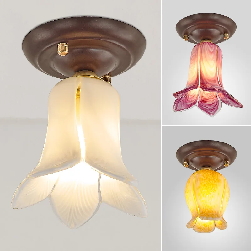 Corridor Ceiling Light Pastoral Glass Glass bud Painted Kitchen Ceiling Lamp Country Rustic Bedroom Ceiling Lamps
Corridor Ceiling Light Pastoral Glass Glass bud Painted Kitchen Ceiling Lamp Country Rustic Bedroom Ceiling Lamps