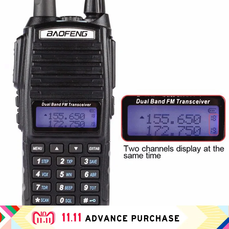 baofeng UV-82 walkie-talkie portable radio UV 82 walkie talkie handphone purse 10 KM hunting intercom walk talk ham talki walki
baofeng UV-82 walkie-talkie portable radio UV 82 walkie talkie handphone purse 10 KM hunting intercom walk talk ham talki walki