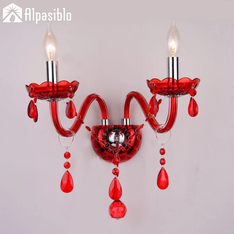 Modern lighting festive Red candle crystal wall lamps living room Restaurant wall lights Fixtures fabric cover Sconce
Modern lighting festive Red candle crystal wall lamps living room Restaurant wall lights Fixtures fabric cover Sconce