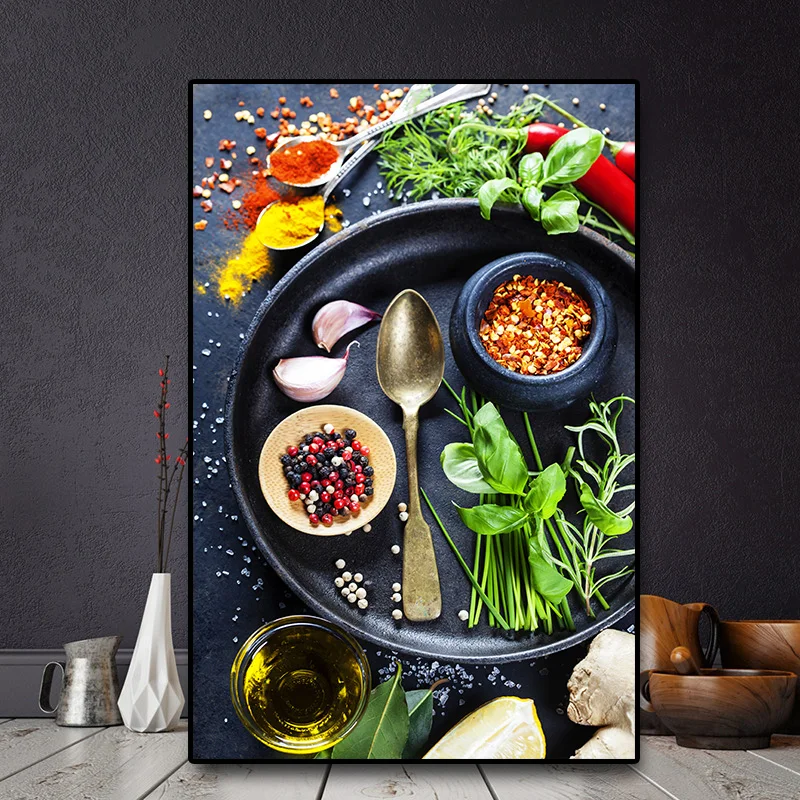 Vegetable Grains Spices Spoon Kitchen Canvas Painting Cuadros Scandinavian Posters and Prints Wall Art Picture Living Room Decor
Vegetable Grains Spices Spoon Kitchen Canvas Painting Cuadros Scandinavian Posters and Prints Wall Art Picture Living Room Decor