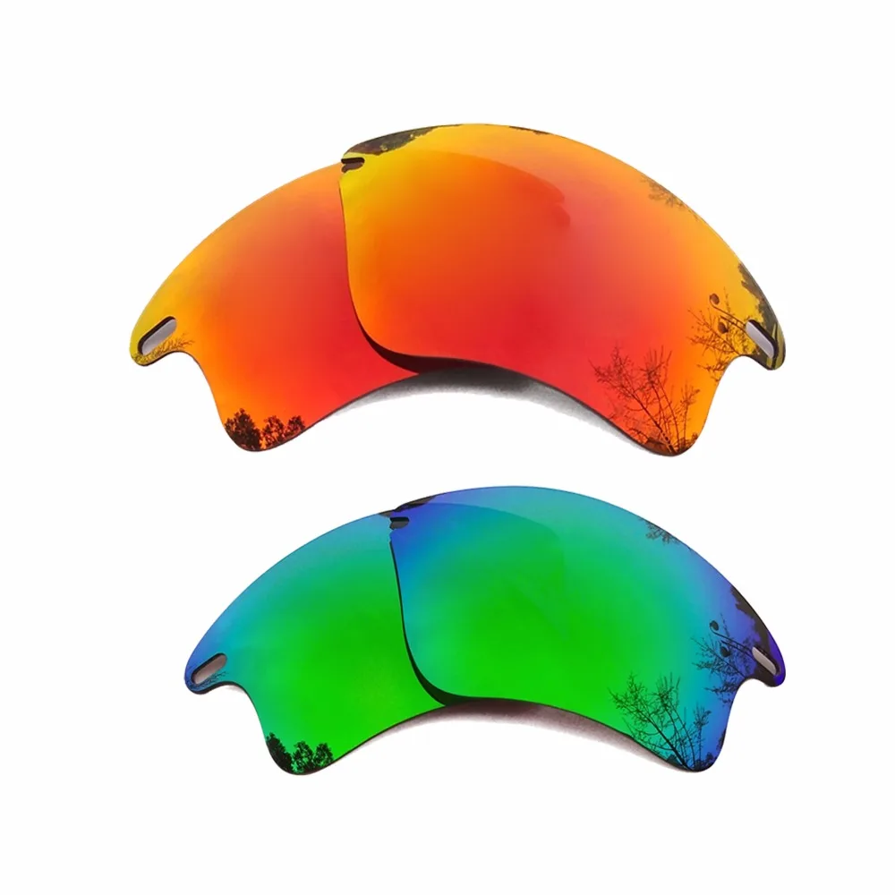 Orange Red & Green Mirrored Polarized Replacement Lenses for Fast Jacket XL Frame 100% UVA & UVB
Orange Red & Green Mirrored Polarized Replacement Lenses for Fast Jacket XL Frame 100% UVA & UVB