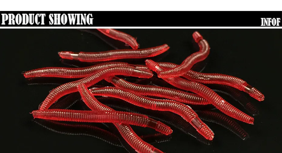 Señuelos blandos Finesse Worm INFOF para pesca de lubina y carpa