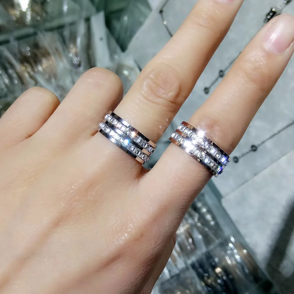 YUN RUO Rose Gold Color Luxury Double Row Zirconia CZ Rings for Woman Man Wedding 316 L Stainless Steel Jewelry Prevent Allergy
YUN RUO Rose Gold Color Luxury Double Row Zirconia CZ Rings for Woman Man Wedding 316 L Stainless Steel Jewelry Prevent Allergy