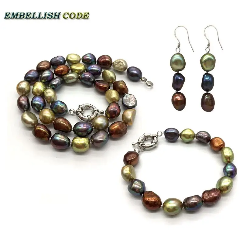 selling well Amazing necklace earring bracelet set small baroque pearls simple freshwater pearl Peacock blue brown coffee yellow
selling well Amazing necklace earring bracelet set small baroque pearls simple freshwater pearl Peacock blue brown coffee yellow